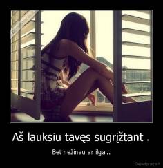 Aš lauksiu tavęs sugrįžtant . - Bet nežinau ar ilgai..