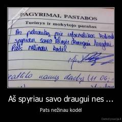 Aš spyriau savo draugui nes ... - Pats nežinau kodėl