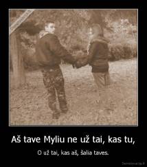 Aš tave Myliu ne už tai, kas tu, - O už tai, kas aš, šalia taves.