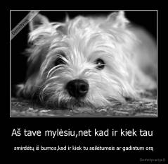 Aš tave mylėsiu,net kad ir kiek tau  - smirdėtų iš burnos,kad ir kiek tu seilėtumeis ar gadintum orą