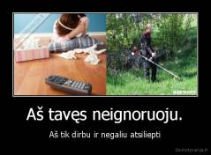 Aš tavęs neignoruoju. - Aš tik dirbu ir negaliu atsiliepti
