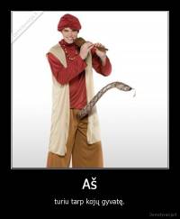 Aš - turiu tarp kojų gyvatę.