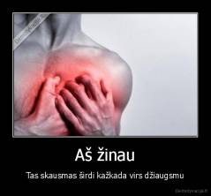 Aš žinau - Tas skausmas širdi kažkada virs džiaugsmu