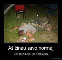 Aš žinau savo normą, - Bet dažniausiai jos neapsiekiu.