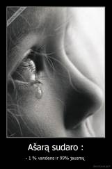 Ašarą sudaro : - - 1 % vandens ir 99% jausmų 