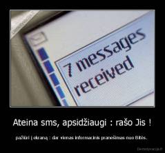 Ateina sms, apsidžiaugi : rašo Jis ! - pažiūri į ekraną : dar vienas informacinis pranešimas nuo Bitės. 