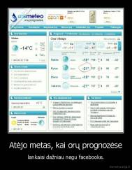 Atėjo metas, kai orų prognozėse - lankaisi dažniau negu facebooke.