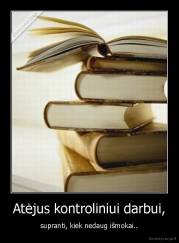 Atėjus kontroliniui darbui, - supranti, kiek nedaug išmokai..