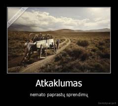 Atkaklumas - nemato paprastų sprendimų