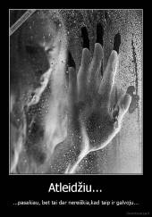 Atleidžiu... - ...pasakiau, bet tai dar nereiškia,kad taip ir galvoju...