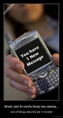 Atrodo ,kad Jis siunčia žinutę visą valandą... - nors iš tikrųjų atsiunčia per 3 minutes