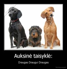 Auksinė taisyklė: - Draugas Draugui Draugas