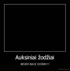 Auksiniai žodžiai - NEVER BACK DOWN!!!!