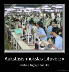 Aukstasis mokslas Lituvoje= - darbas Anglijos fabrike
