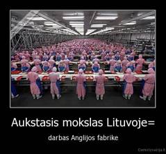 Aukstasis mokslas Lituvoje= - darbas Anglijos fabrike