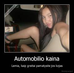 Automobilio kaina - Lemia, kaip greitai pamatysite jos kojas