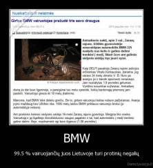 BMW - 99.5 % vairuojančių juos Lietuvoje turi protinių negalių