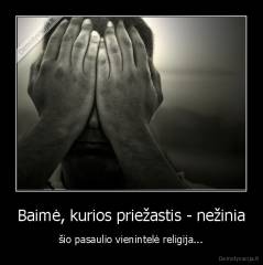 Baimė, kurios priežastis - nežinia - šio pasaulio vienintelė religija...