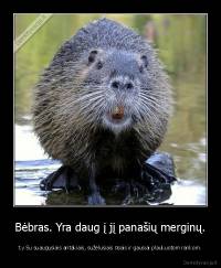 Bėbras. Yra daug į jį panašių merginų. - t.y Su suaugusiais antakiais, sužėlusiais ūsais ir gausiai plaukuotom rankom.