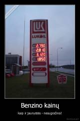 Benzino kainų - kaip ir jaunystės - nesugražinsi!
