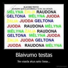 Blaivumo testas - Ne visada akys sako tiesa...