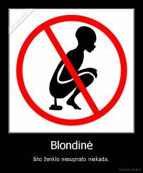 Blondinė - šito ženklo nesuprato niekada.