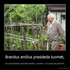 Brandus amžius prasideda tuomet, - kai svajoji ištaisyti jaunystės klaidas, o senatvė - kai svajoji jas pakartoti.