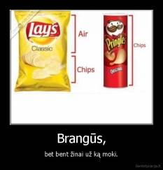 Brangūs, - bet bent žinai už ką moki.