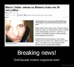 Breaking news! - Greičiausias moters orgazmas ever!