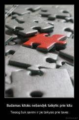 Budamas kitoks nebandyk taikytis prie kitu - Tiesiog buk savimi ir jie taikysis prie taves