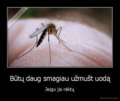 Būtų daug smagiau užmušt uodą - Jeigu jis rėktų