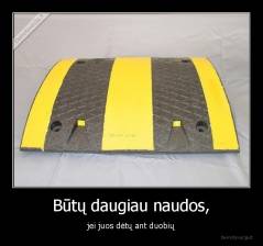 Būtų daugiau naudos, - jei juos dėtų ant duobių