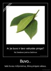 Buvo.. - tada buvau milijonierius, šikną pinigais valiaus.