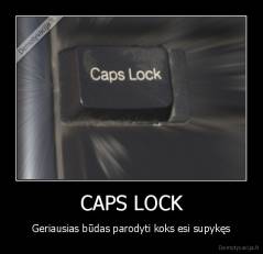 CAPS LOCK - Geriausias būdas parodyti koks esi supykęs