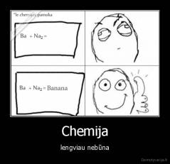 Chemija - lengviau nebūna