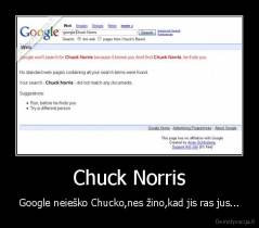 Chuck Norris - Google neieško Chucko,nes žino,kad jis ras jus...