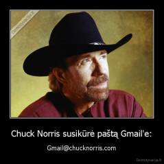 Chuck Norris susikūrė paštą Gmail'e: - Gmail@chucknorris.com