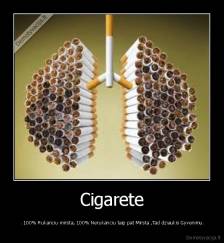 Cigarete -  . 100% Rukanciu mirsta, 100% Nerukanciu taip pat Mirsta ,Tad dziaukis Gyvenimu.