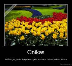 Cinikas - tai žmogus, kuris, įkvėpdamas gėlių aromato, dairosi aplinkui karsto