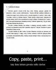 Copy, paste, print... - taip šiais laikais gimsta rašto darbai