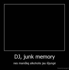 DJ, junk memory - nes maniškę alkoholis jau išjungė