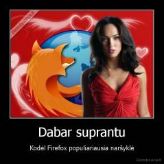 Dabar suprantu - Kodėl Firefox populiariausia naršyklė