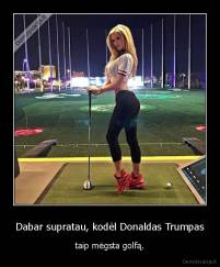 Dabar supratau, kodėl Donaldas Trumpas - taip mėgsta golfą.