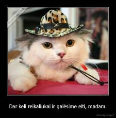 Dar keli reikaliukai ir galėsime eiti, madam. - 