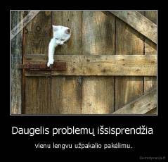 Daugelis problemų išsisprendžia  - vienu lengvu užpakalio pakėlimu.