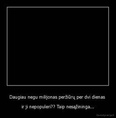 Daugiau negu milijonas peržiūrų per dvi dienas  - ir ji nepopuleri?? Taip nesąžininga...