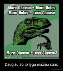 Daugiau sūrio lygu mažiau sūrio - 