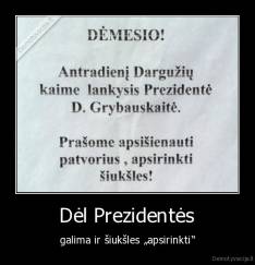 Dėl Prezidentės - galima ir šiukšles „apsirinkti“