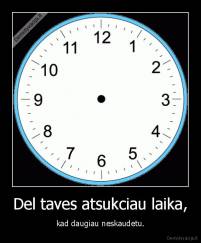 Del taves atsukciau laika, - kad daugiau neskaudetu.