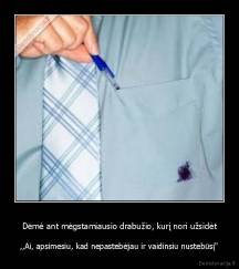 Dėmė ant mėgstamiausio drabužio, kurį nori užsidėt - ,,Ai, apsimesiu, kad nepastebėjau ir vaidinsiu nustebūsį"